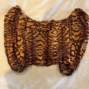 Urban Outfiters tiger print off the shoulder